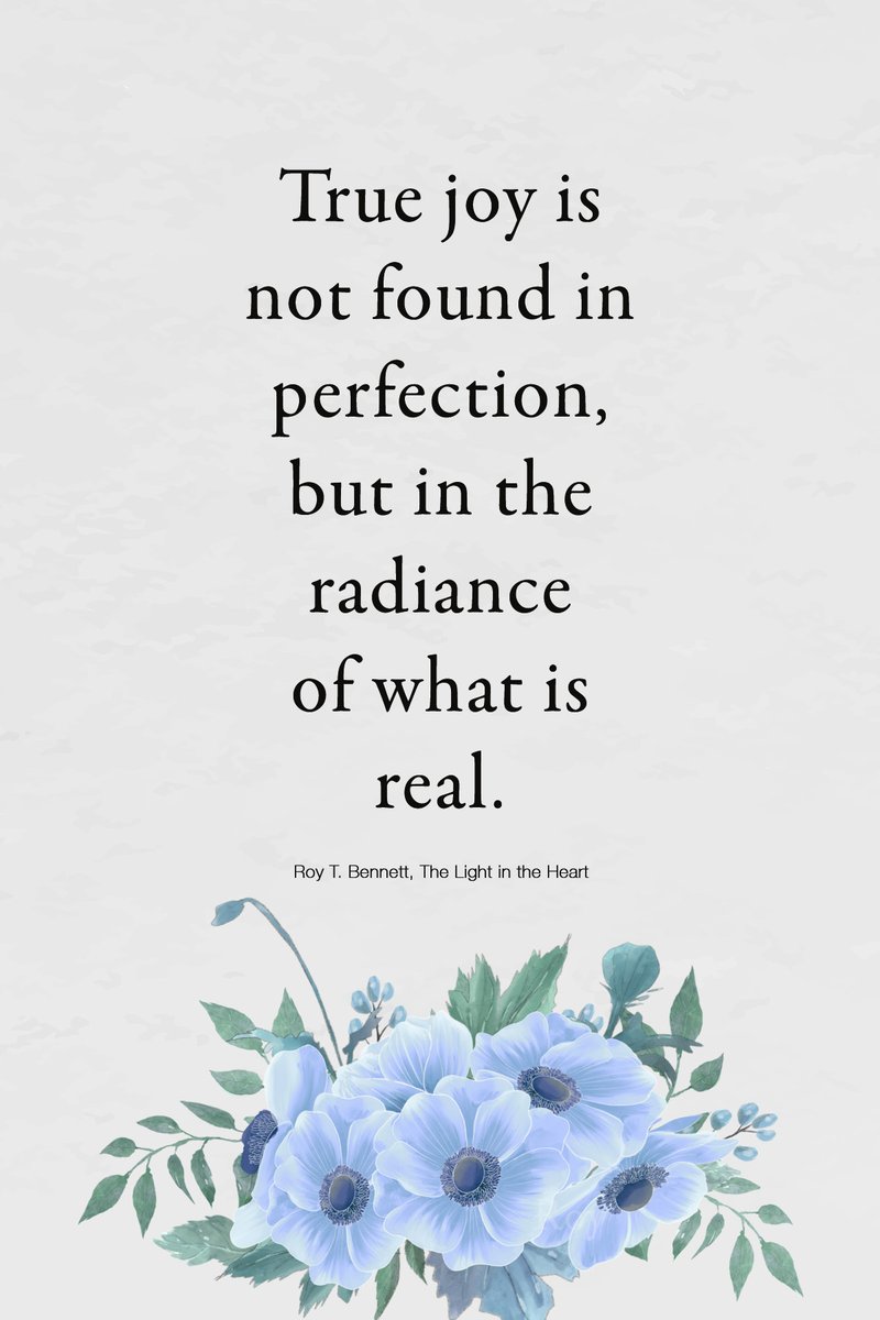 InspiringThinkn's tweet photo. True joy is not found in perfection, but in the radiance of what is real.
Roy T. Bennett, The Light in the Heart https://t.co/qGYgJwF574