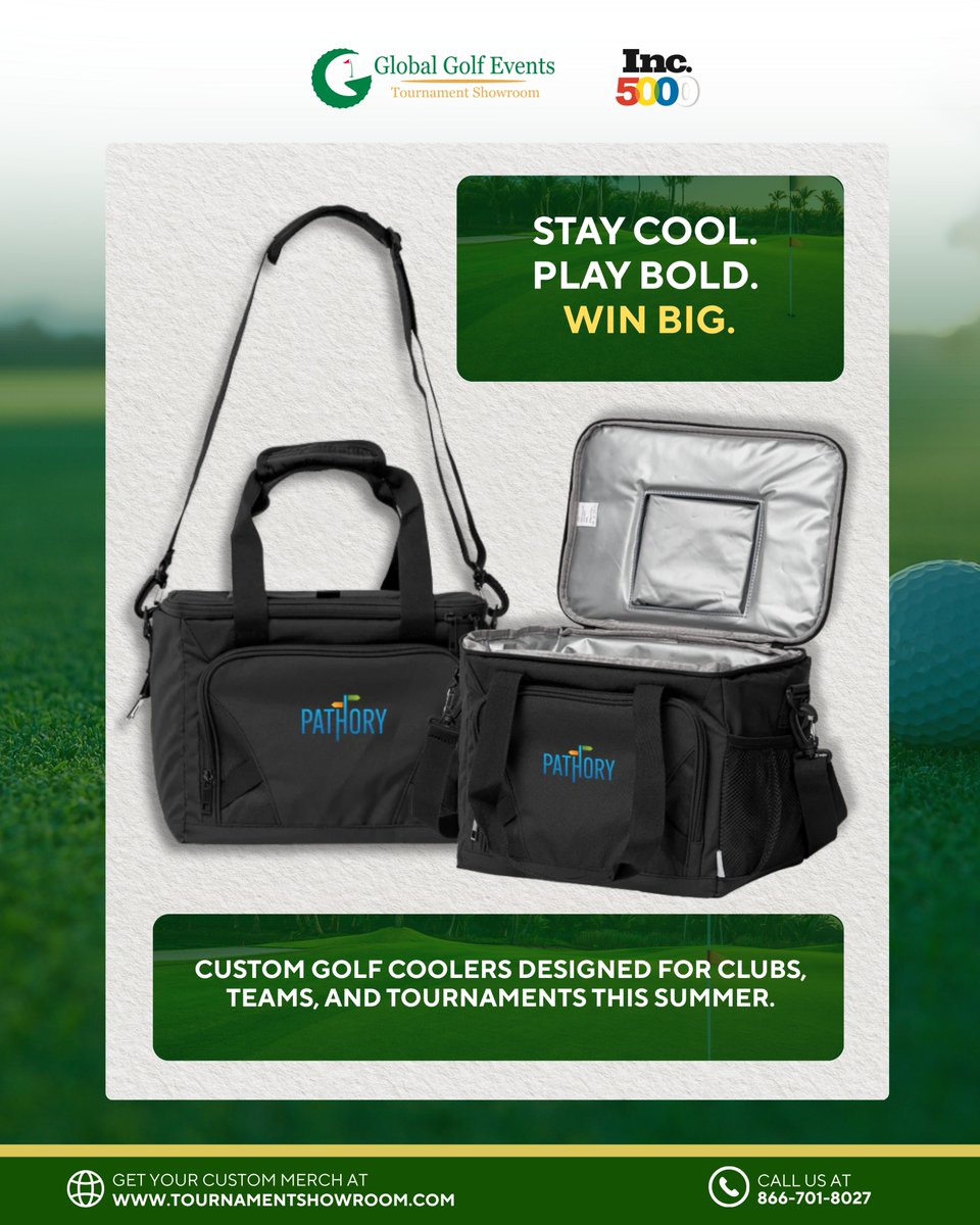 GlobalGolfEvent's tweet photo. Custom golf coolers built for clubs, teams, and tournaments that don’t settle for basic. Designed for performance and presentation, these premium coolers keep drinks cold while keeping your brand front and center all summer long.

#GolfMerch #CustomCoolers #TournamentEssentials https://t.co/jxAeSNAix5
