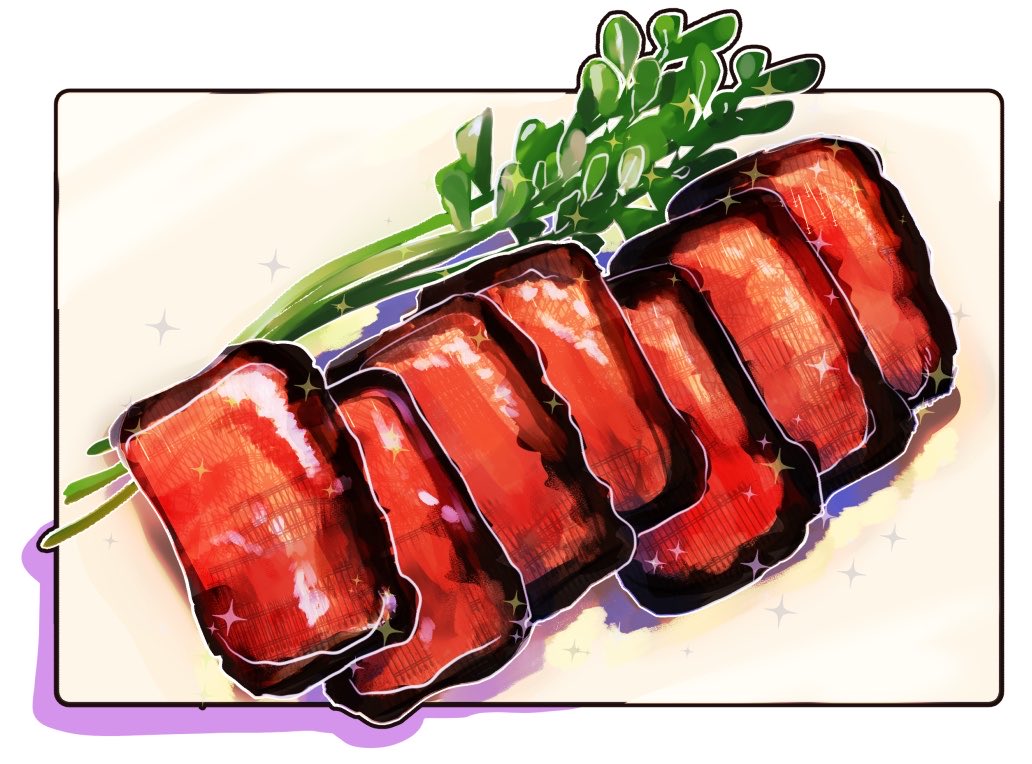 zenga8888's tweet photo. ローストビーフたくさん食べる夢をみたい🍖( '-' 🍖 )

#ローストビーフ #roastbeef #食べ物イラスト #foodillustration #foodart https://t.co/tKLS5RtwLM
