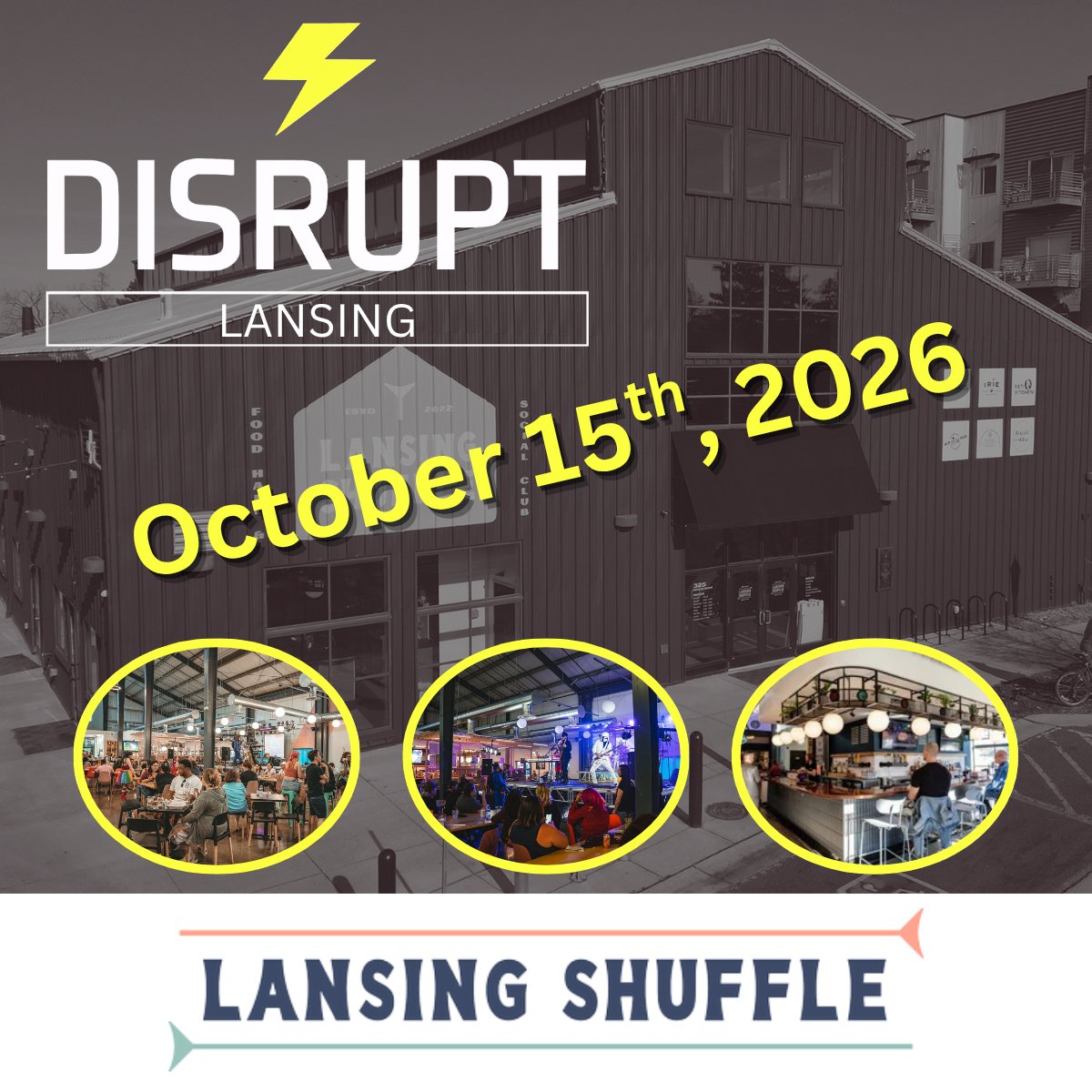 DisruptLansing's tweet photo. 🚨 DISRUPTHR LANSING 5.0 IS OFFICIALLY SET 🚨
📍 October 15, 2026
📍 Lansing Shuffle
And yes… we’re taking over the ENTIRE venue. 🔥

More details, speaker announcements, sponsorship opportunities, and ticket info coming soon.
#DisruptHR #DisruptHRLan #HR #FutureOfWork #Culture https://t.co/IbQtUsp2ak