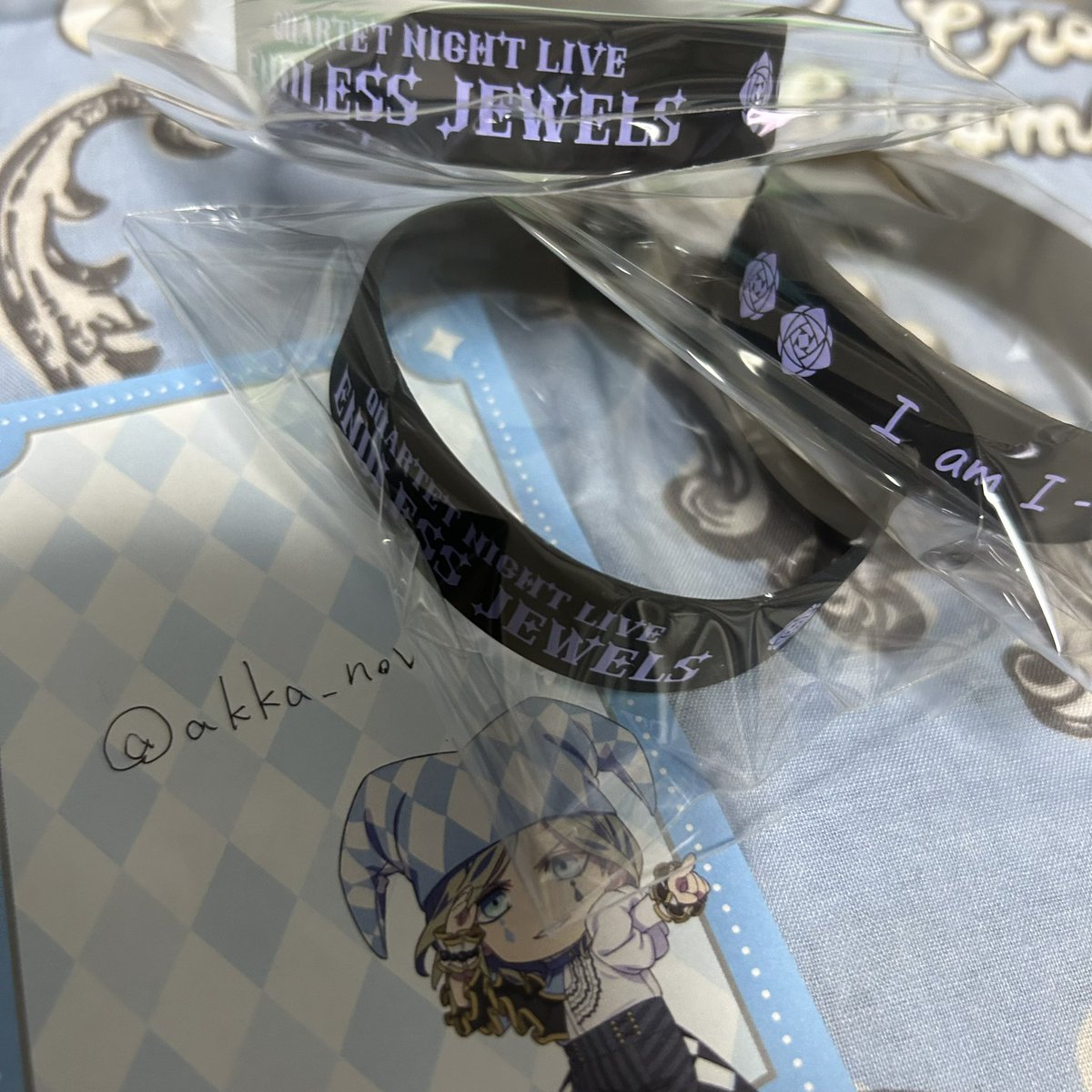 akka_nov's tweet photo. 【交換】うたプリ カルナイ カルライ キャラバン タブナイ 特典 ラバーバンド ラババン

譲：藍B×3
(1点お声がけ中)

求：カミュA×2>カミュB×1

新宿駅手渡しor郵送
よろしくお願いいたします。 https://t.co/mtqrzR1oyR