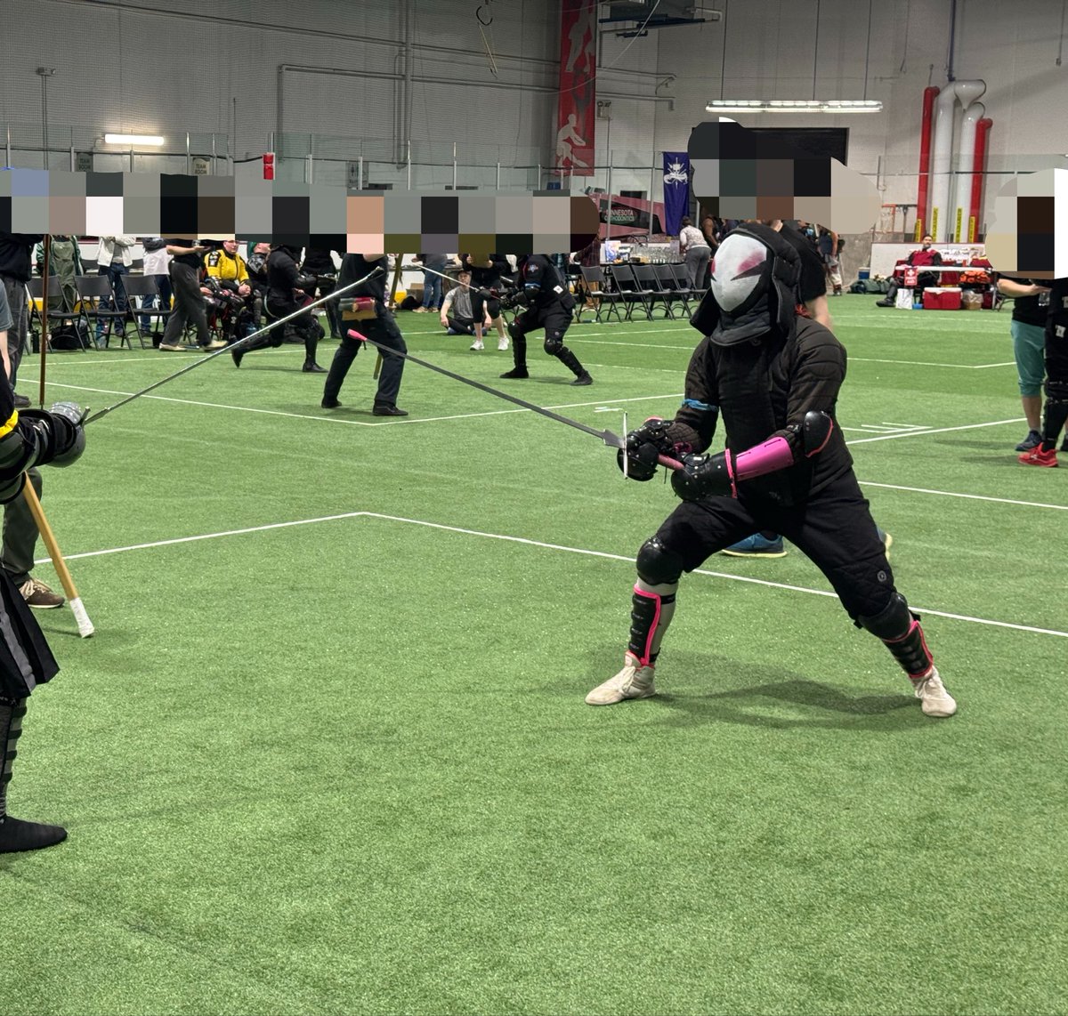 Longswordwife's tweet photo. @ibejiggly Here’s me using a longsword in actual combat in a tournament. There’s this thing called HEMA. Maybe you haven’t heard of it, it’s for people with jobs and friends.

Now it’s your turn to pull receipts, where do you teach as a professor? Stop larping. https://t.co/HM1t7Wcm9R