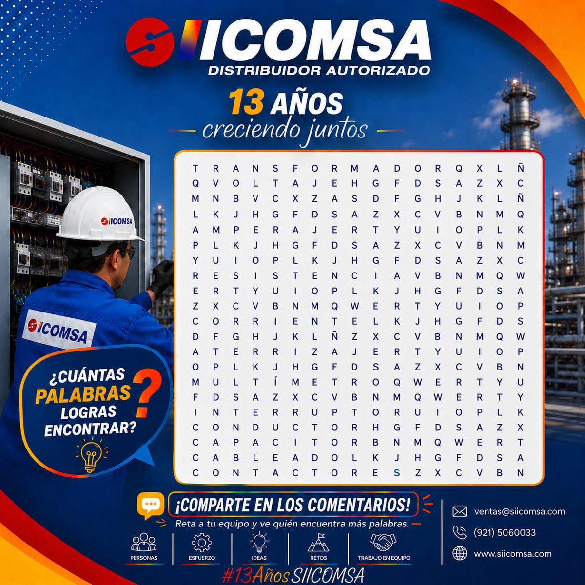 Siicomsa's tweet photo. ⚡ Reto rápido: ¿Cuántas palabras ocultas puedes encontrar? 👀🔎

Escríbelas en comentarios y reta a alguien más.

#SIICOMSA #Reto https://t.co/PAGSJ1uOFR