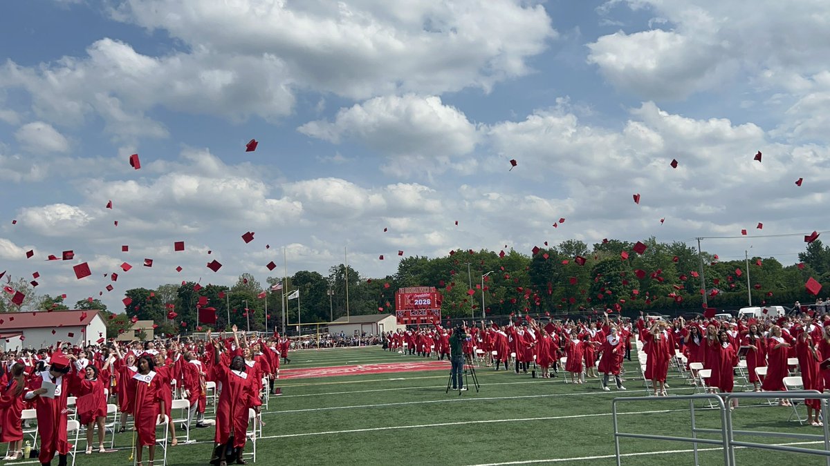 Cush203's tweet photo. Hats in the air!!! Students @NCHSOFFICIAL high school tossing their caps, signifying the end of their graduation ceremony. Honored to attend with @Naperville203 Supt. Dan Bridges, fellow BOE members Marc Willensky, and Amanda McMillen and retired member Paul Leong https://t.co/opdyLJCO5J