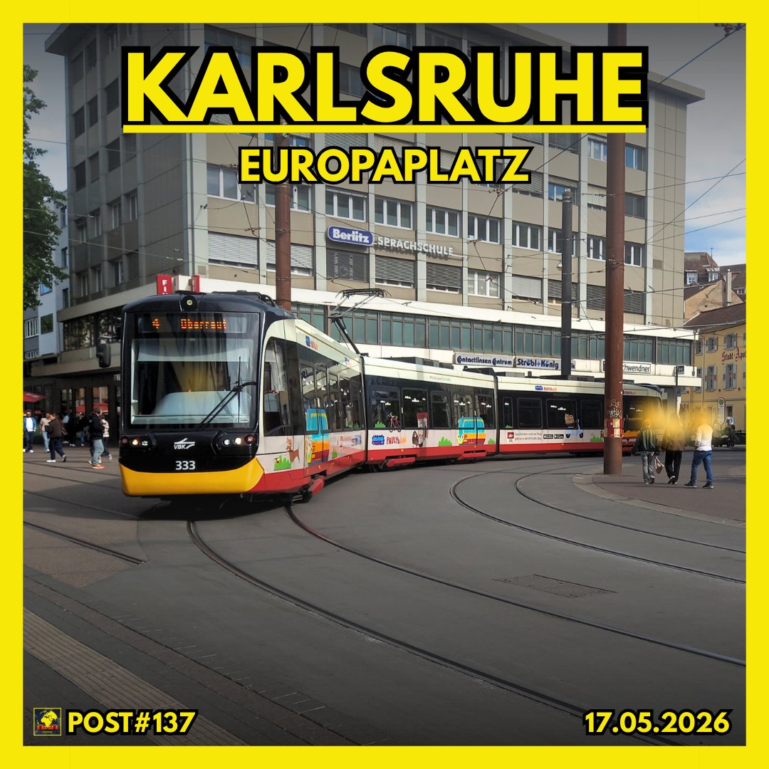 dhdrailseu's tweet photo. Karlsruhe Europaplatz - 17.05.26

#karlsruhe #trams #strassenbahn #vossloh #siemens #tram https://t.co/de4jWpwNwv