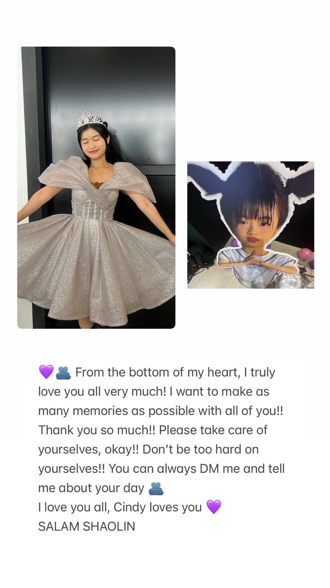 cindy_klp48's tweet photo. Thankyou my cinergyy💜🫂, You will be forever My cinergy🫂🥰 https://t.co/ulhgJef7yj