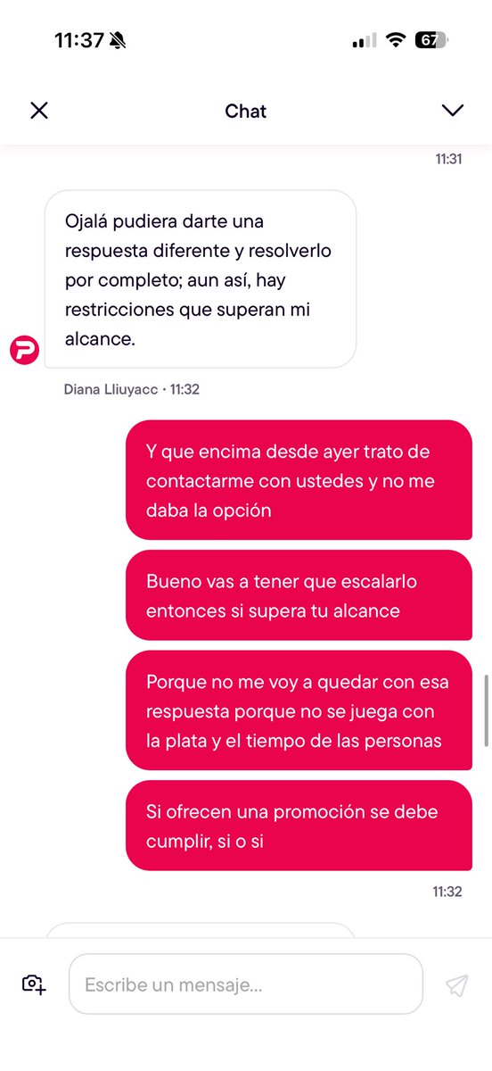 JuliaStarkey_'s tweet photo. Pedidos ya me robo plata. La supervisora Keila Diaz se desentendio Y ME CERRÓ EL CHAT.
Ya ni siquiera les alcanza una denuncia por robo, sino por la falta de respeto hacia el consumidor. Un supervisor con esa actitud? Pésimo. @pedidosya https://t.co/bK6kmgp8aJ