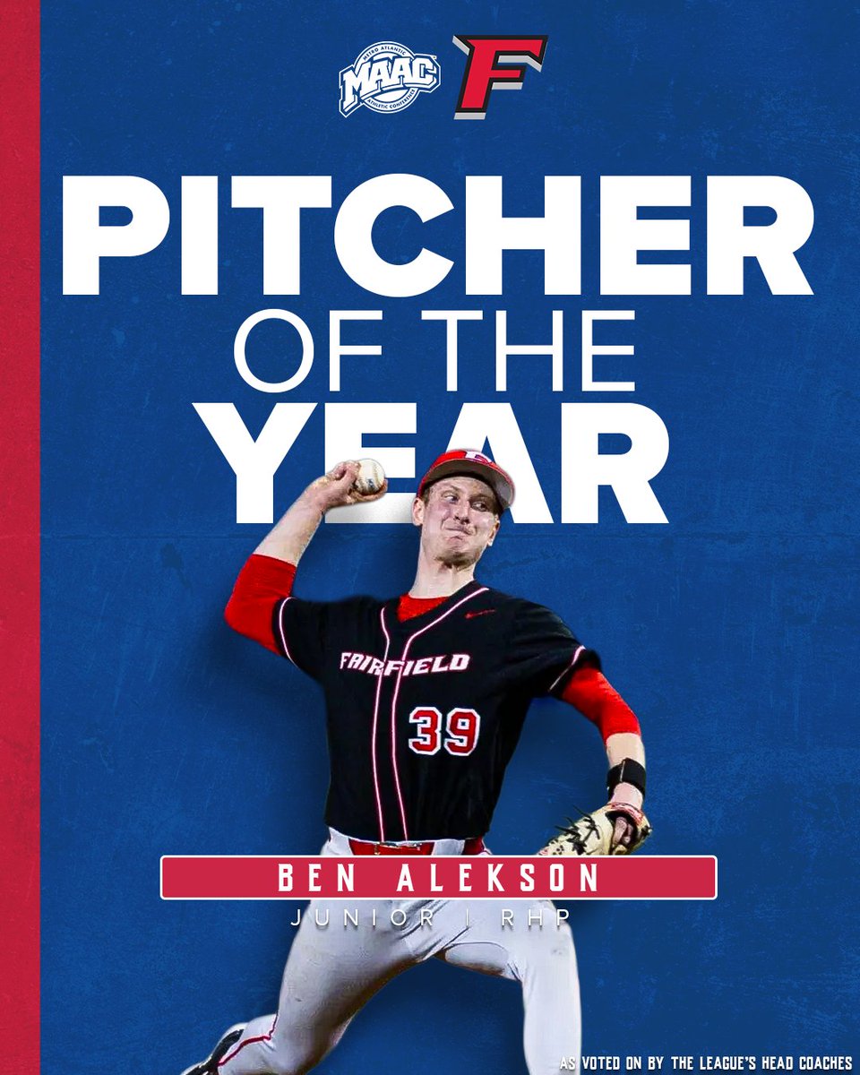 MAACSports's tweet photo. Your 2026 MAAC Baseball Pitcher of the Year!

@Stags_Base, Ben Alekson

#MAACBaseball https://t.co/4r3t8KOhcL