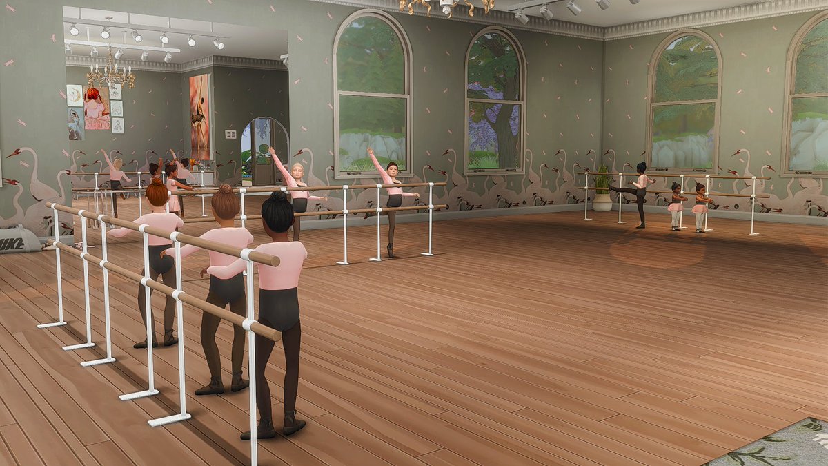 Simaliciousss's tweet photo. SOOOOO, I did my first build. It's a ballet studio in Willow Creek. This was indeed hard to do, and I might never build again, but I do like the outcome of it. https://t.co/zxEFrD83g0