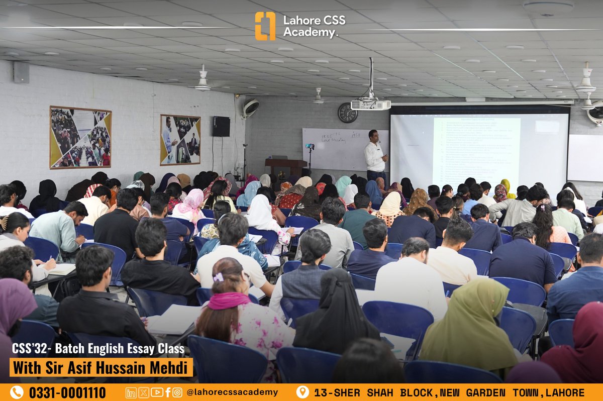 lahore_css's tweet photo. CSS Batch-32 English Essay Class with Sir Asif Hussain

📞 Contact: 0331 0001110
📍 Venue: 13-Sher Shah Block, New Garden Town, Barkat Market, Lahore CSS Academy

#CSSBatch32 #EnglishEssayClass #CSSEssay #SirAsifHussain #LahoreCSSAcademy  #EssayWriting #CSSExam #FPSC https://t.co/XBYQMZWzjx