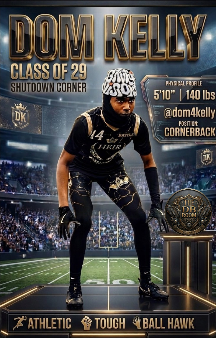 KevinJones206's tweet photo. DOMINIQUE KELLY | CLASS OF 2029
@Dom4Kelly 

 CB | 5’10” • 140 lbs

• Varsity Production: Already proving his instincts at the high school level with 3 varsity interceptions on his resume.

• Sudden Acceleration: Exhibits sharp lateral quickness, quick feet, and rapid closing speed on the ball.

An intriguing, agile young prospect in the Pacific Northwest who plays with high energy and sharp coordination. His ability to consistently find the football and secure takeaways makes him a highly competitive  in the secondary.