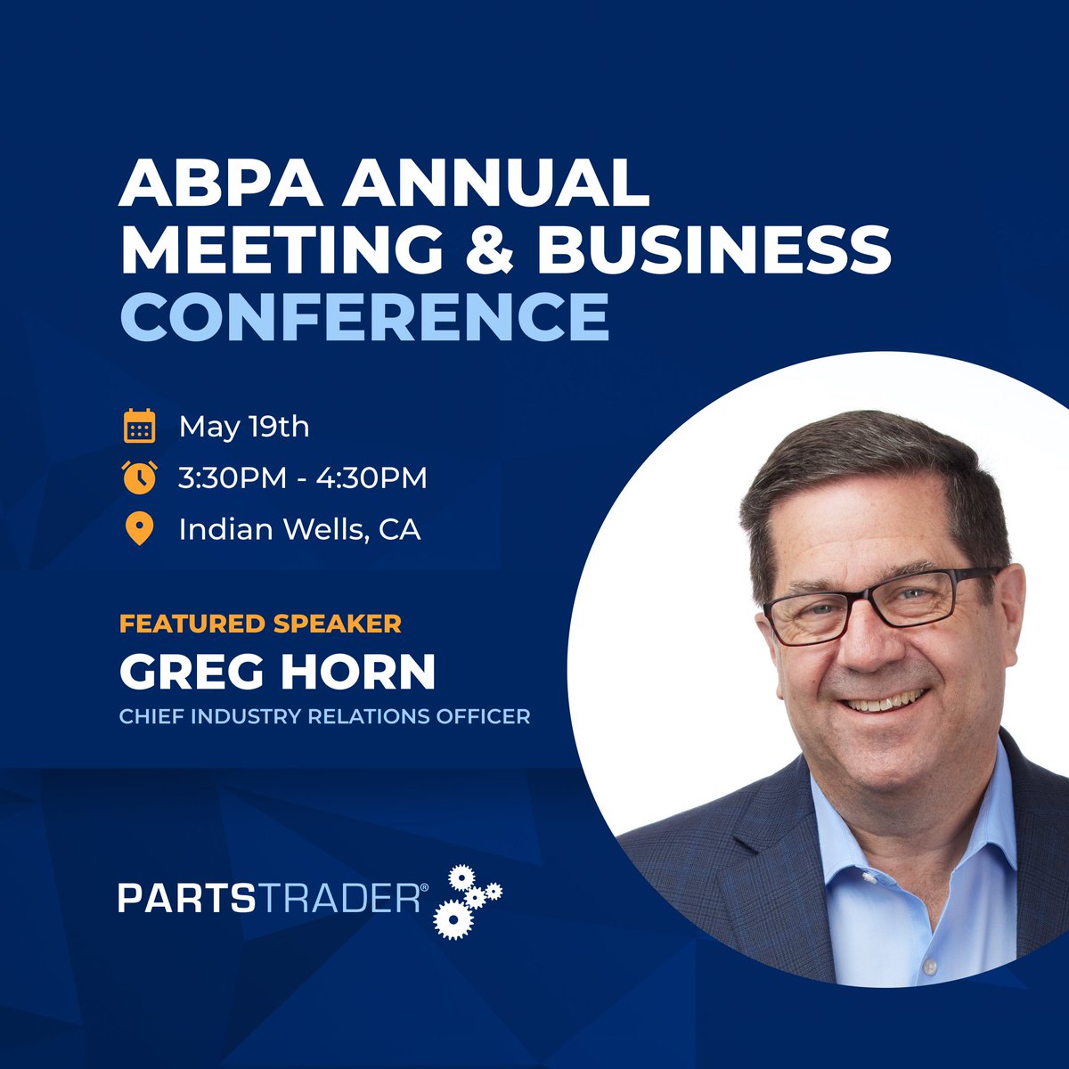 PartsTraderUS's tweet photo. PartsTrader is excited to attend the ABPA Conference. If you’re there, be sure to catch Greg Horn tomorrow as he shares insights on tariffs, inflation, and the parts trends shaping today’s market. Hope to see you there. #PartsTrader https://t.co/dyVX6JwYTL