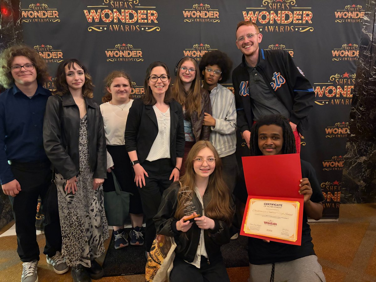 CheektowagaCSD's tweet photo. Congratulations to the cast and crew of The SpongeBob Musical for winning The Power of Storytelling Award at Shea’s Wonder Awards on Saturday night! A great honor celebrating their hard work, creativity, and dedication throughout the year. https://t.co/gyrp1pM33a