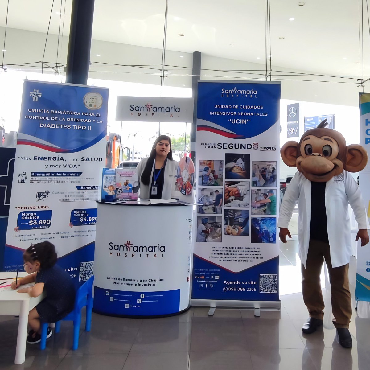 HSantamariaEC's tweet photo. En Hospital Santamaría tuvimos el honor de participar en la feria de salud de Teojama, compartiendo actividades para los niños y realizando ecografías abdominales a sus colaboradores. 💙

Gracias a Humana y Multiapoyo por hacerlo posible.

#HospitalSantamaria #Salud #Convenio https://t.co/UpEyNBi7bG