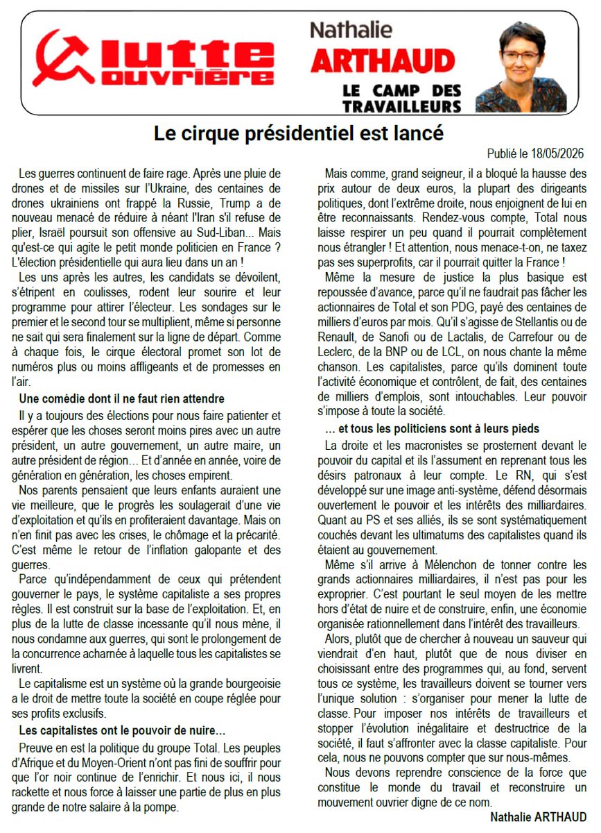 Nathalie Arthaud tweet media