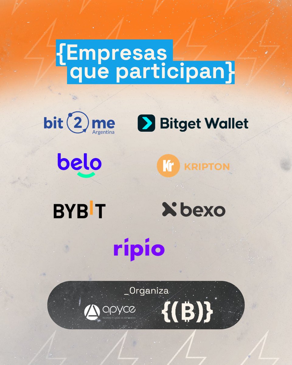 BitcoinAR's tweet photo. Las empresas que se suman con acciones son  @Bit2meargentina @BitgetWallet @belo_app @kripton_la @BybitArgentina @bexowallet @RipioApp https://t.co/eW710Yf54V