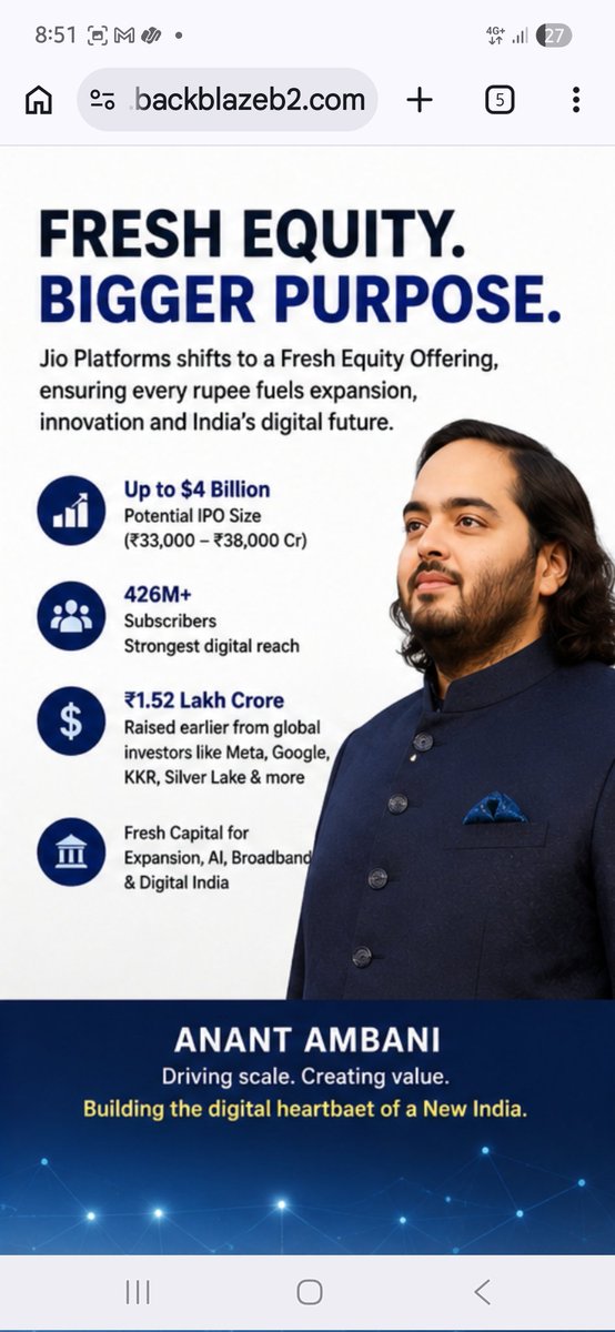 manadas409's tweet photo. #Anant2030Growth  Under Anant Ambani's leadership, Jio's IPO signals a commitment to sustained growth, prioritizing strategic expansion over quick investor exits, paving the way for groundbreaking advancements in the industry. https://t.co/NWVbPau2wV