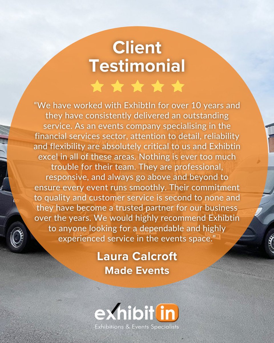 exhibitin's tweet photo. We’d like to say a big thanks to Laura from Made Events for taking the time to share your positive experiences with us. It is always a pleasure to work with you!

#corporateevents #eventspecialists #events #standinstallation #exhibitin https://t.co/viRsGNMslB
