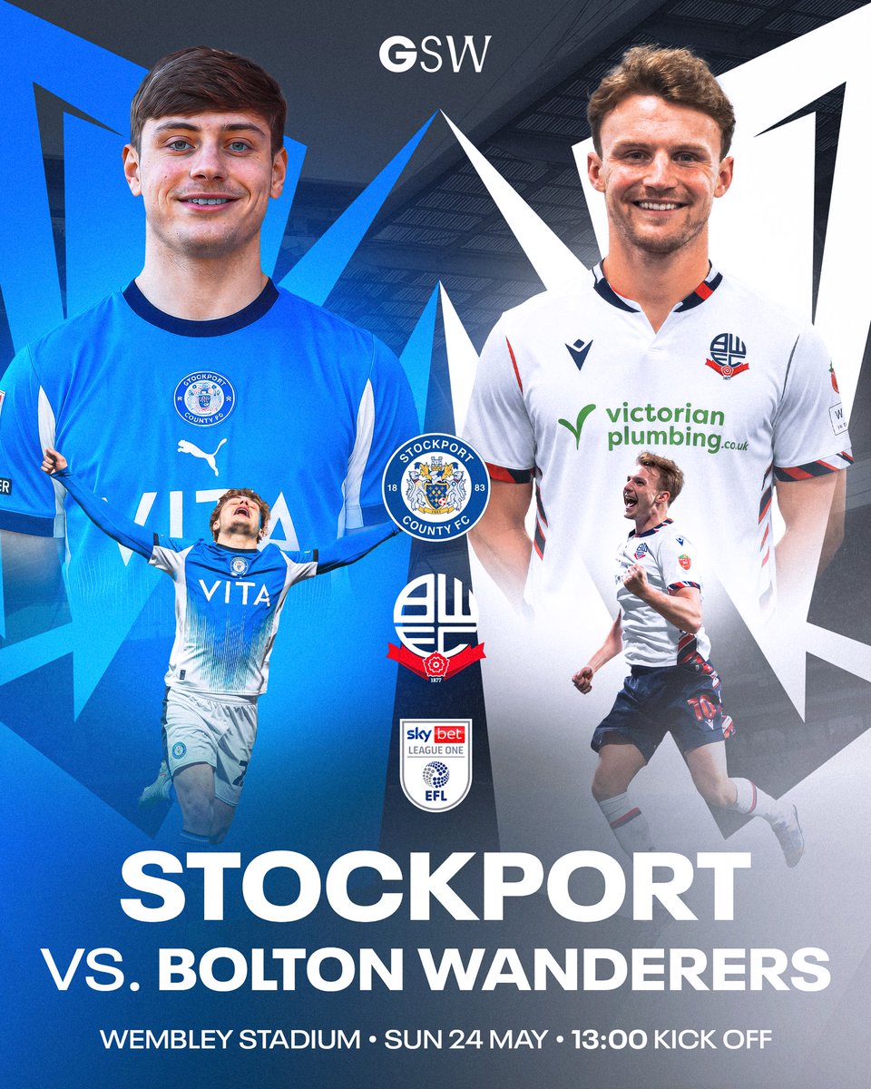 GSWFootball_'s tweet photo. It’s Wembley week 🏆

We’re now just six days away from the League One Play-Off Final at Wembley, and we’re delighted to have clients represented on both sides this year — Sam Dalby with Bolton and Josh Stokes with Stockport.

Read more 🔗 https://t.co/cRk2eRB9M8

#GSWFootball https://t.co/1TNy6PjTjB