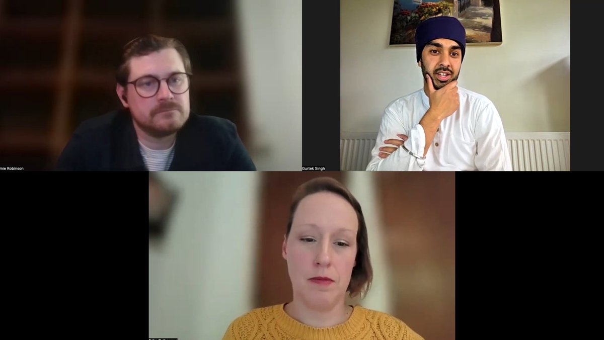 RL_UK's tweet photo. Thanks to Gurtek Singh &amp; Jamie Robinson for speaking to #RLUKICIL about collab project between Manchester’s Sikh community &amp; @UoMLibrary &amp; challenges of addressing colonial collections in the  library. Chaired by Erika Delbecque.

📺 Watch a recording at https://t.co/QgpKRKr8TQ https://t.co/koWdaI7iKE