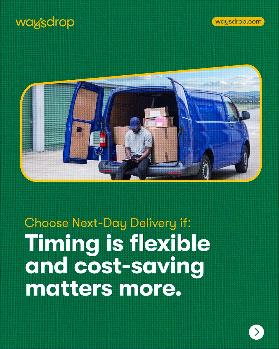 waysdrop's tweet photo. Same-day or next-day delivery… which one is actually best for your business? 🤔 https://t.co/c8wl819rbW