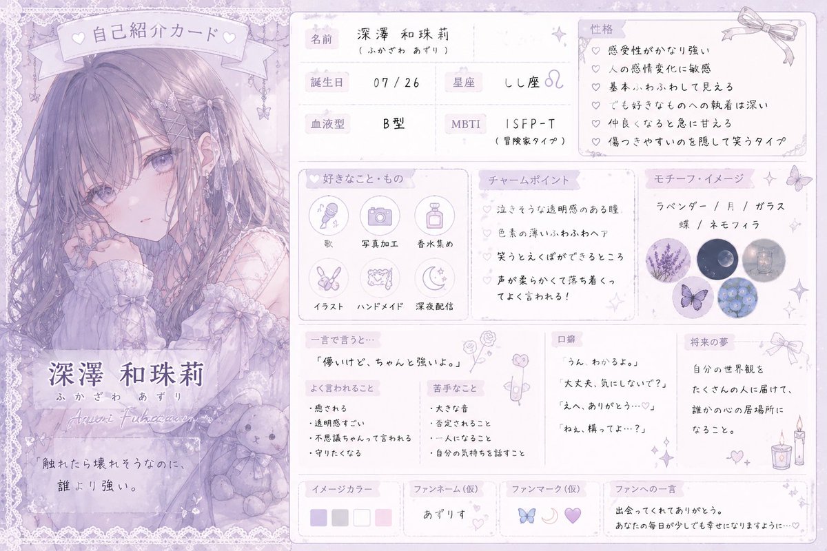 なんか、流行ってるらしい MBTI診断×自己紹介カード ってやつ