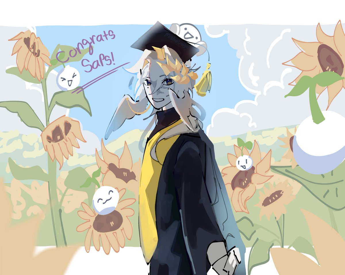 Mishavayy's tweet photo. w streamer graduated!!! congratulations saps!! 🌻🤍🎓

I've never been the writting type so I can't really make those emotional massages but i just wanted to let you know i'll be supporting you from the sidelines.

#Sunflowers4Saps #Saparata https://t.co/TnvvhVZqrD