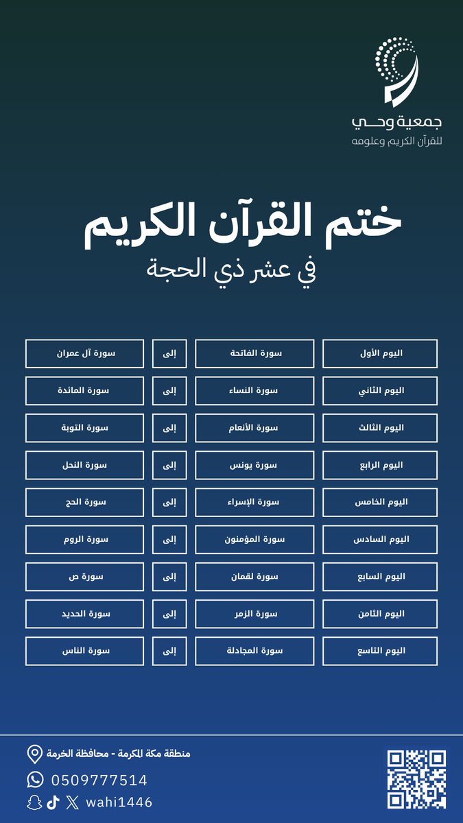 جمعية وحي للقرآن الكريم وعلومه tweet media