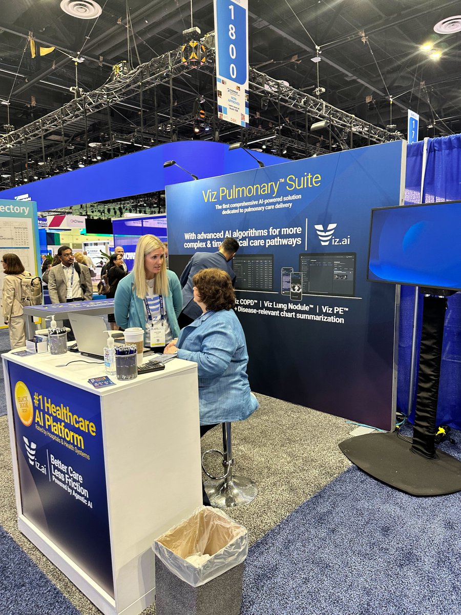 viz_ai's tweet photo. Live from #ATS2026! Stop by booth #1944 to meet Team Viz and see https://t.co/DtytY2aoJI in action.

And join us today at 12:35 PM ET in AI Innovation Hub #3 for our RapidFire talk on advancing coordinated pulmonary care with AI featuring Jacqueline Fontaine, MHI, @TimShowalter1, MD, and Nitasa Sahu, MD, MBA.

#PulmonaryMedicine #HealthcareAI #VizAI #COPD #PulmonaryEmbolism #TeamViz