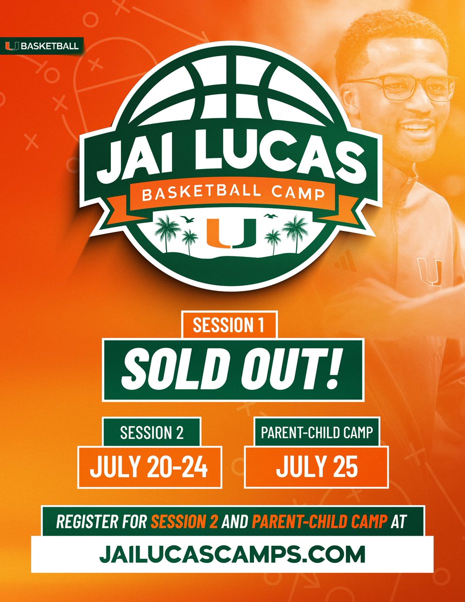 CanesHoops's tweet photo. sign up NOW 🙌 

session one is officially sold out and spots in session two are filling up quickly. 

register now at https://t.co/NRuMiJ60hu 🏀 https://t.co/4uzegwfu2p