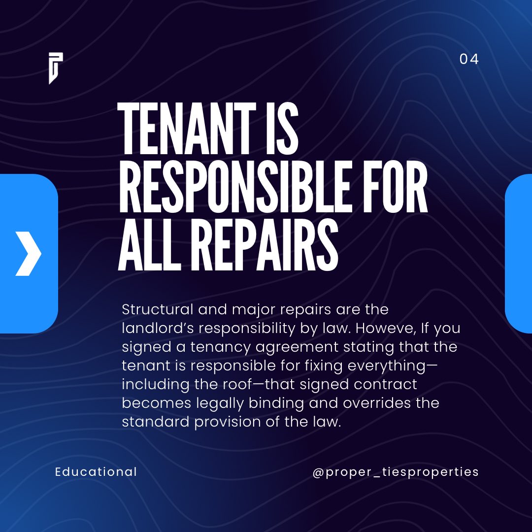 proPerrTies's tweet photo. Your landlord is not above the law. Know your rights before you sign anything. 🚨 Follow Proper Ties Properties for more Lagos real estate tips.
#LagosRealEstate #TenantRights #NigerianRealEstate #LagosApartment #ProperTiesProperties https://t.co/64G623BFll