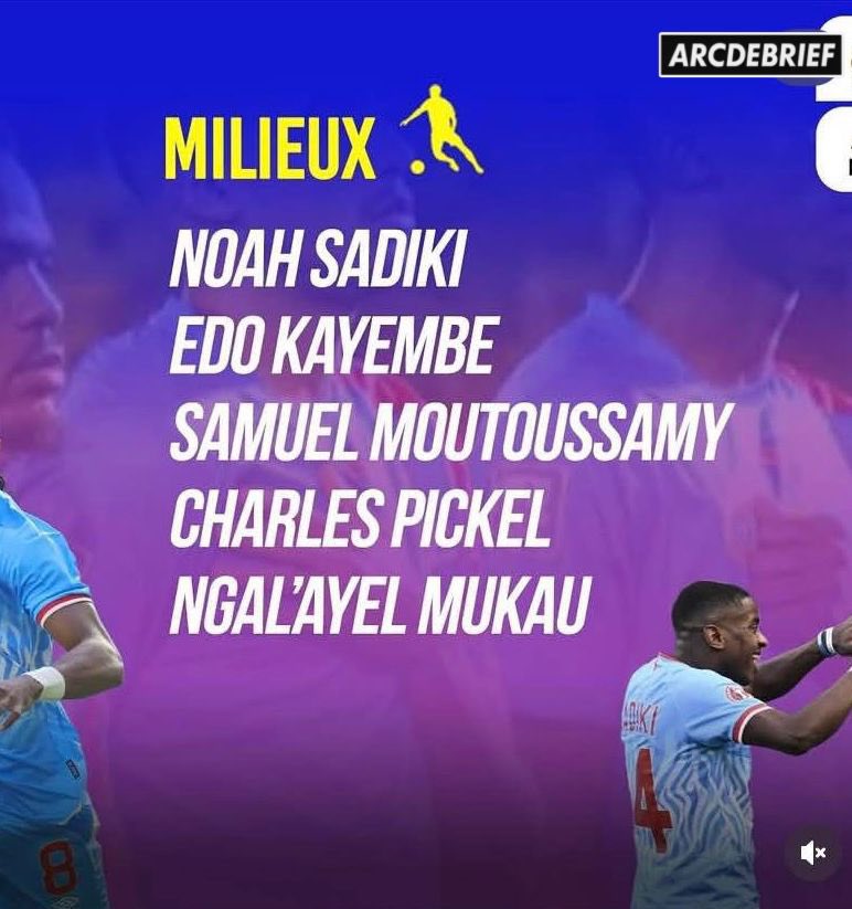 ArcadeCBG's tweet photo. 🟢 #MILIEUX 🇨🇩

• N. Sadiki — Sunderland🏴
• S. Moutoussamy — Atromitos🇬🇷
• E. Kayembe — Watford🏴
• N. Mukau — Lille🇫🇷
• C. Pickel — Espanyol🇪🇸
• G. Kakuta — AEL🇬🇷

#RDC #Léopards #Congo #WorldCup2026 #CoupeDuMonde #Football #Team243 #Fecofa #ArcDebrief https://t.co/jCpF0dYIv0