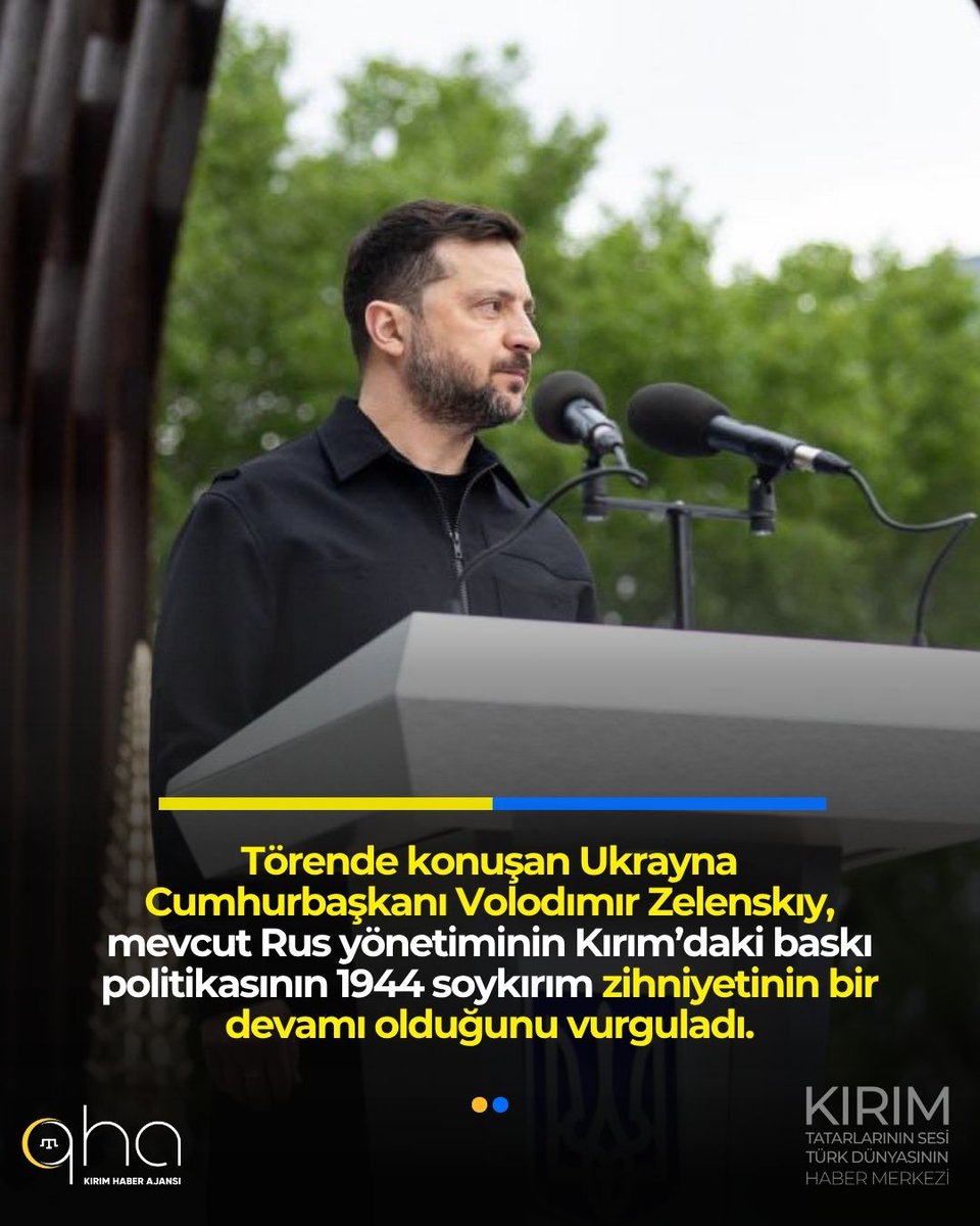 qha_kirimhaber's tweet photo. Kırım Tatar Sürgünü ve Soykırımı’nın 82. yıl dönümü münasebetiyle Ukrayna'nın başkenti Kıyiv'de Ukrayna Cumhurbaşkanı Volodımır Zelenskıy ve Kırım Tatar halkının millî lideri ve Ukrayna Milletvekili Mustafa Abdülcemil Kırımoğlu’nun katılımıyla resmî anma töreni gerçekleştirildi. https://t.co/e0XSJfqDIh