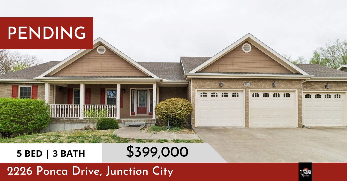 MathisLueker's tweet photo. This listing is now pending sale! If you're interested in buying or selling your home, don't hesitate to reach out to Janet at (785) 375-0722.

Mathis Lueker REALTORS
785-762-3400
809 S. Washington St
Junction City KS 66441 https://t.co/NUxa0XYhB2 https://t.co/q4wJwzbVFT