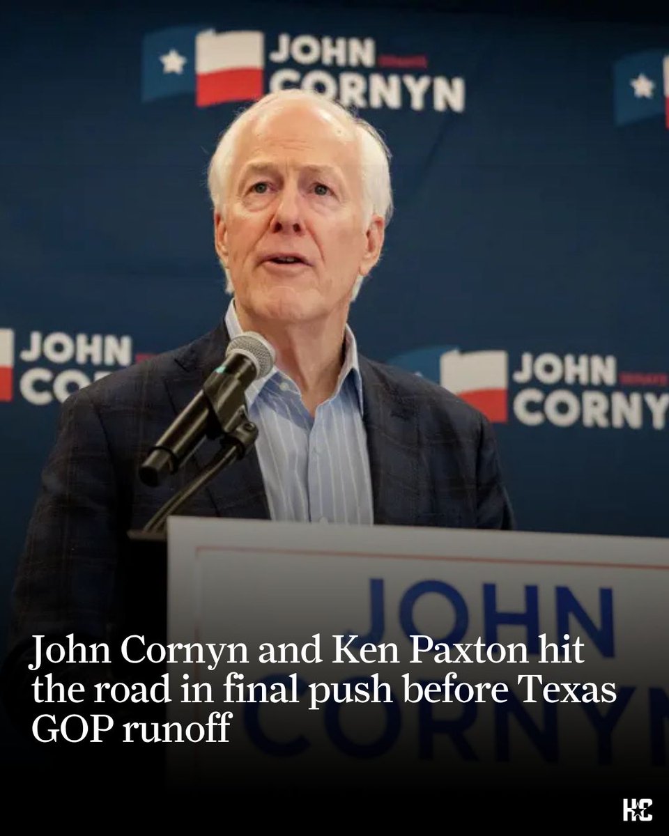 HoustonChron's tweet photo. Despite Cornyn's razor-thin victory in the March 3 primary, he and Paxton have not spent much time on the road to campaign ahead of the Texas GOP runoff May 26. https://t.co/3fM0CiWsDJ https://t.co/XG7QeFcZqr