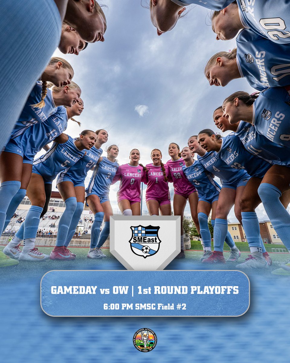 smesoccercoach's tweet photo. GAME DAY PLAYOFF STYLE vs Olathe West! Fill the stands #LancerNation and cheer us on! WE look forward to the rematch and we are ready for the challenge!
#Together #EnjoyTheYielding #Family

📅 5/18
🆚 OW
📍 SMSC Field #2
⏰ V 6:00PM https://t.co/3lHRorjBJd