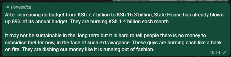 QuanceQB's tweet photo. @edwinsifuna @JohnMbadiN is only listening to his and the cabals stomachs. He doesn't care about Kenya and Kenyans. He is for sale. According to him, @WilliamsRuto is the best performing president who busts his State house budget tea &amp; bread while reducing education budget year on year. https://t.co/RlyfraLhM2