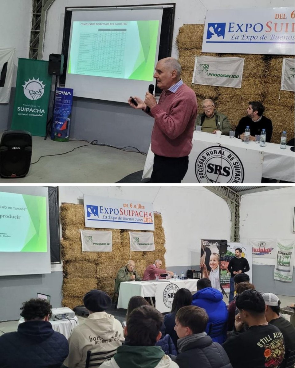 RedBPAs's tweet photo. ✅ La Red BPA estuvo presente en 📍 #ExpoSuipacha2026.

💬 A través de una charla a cargo de miembros de la Comisión de Lechería 🐄: MV Claudio Glauber de UCES y MV José Maria Herrera del INTA.

#ElCampoHaceBien #buenaspracticas #territorio #lecheria https://t.co/Y3iddv35E8