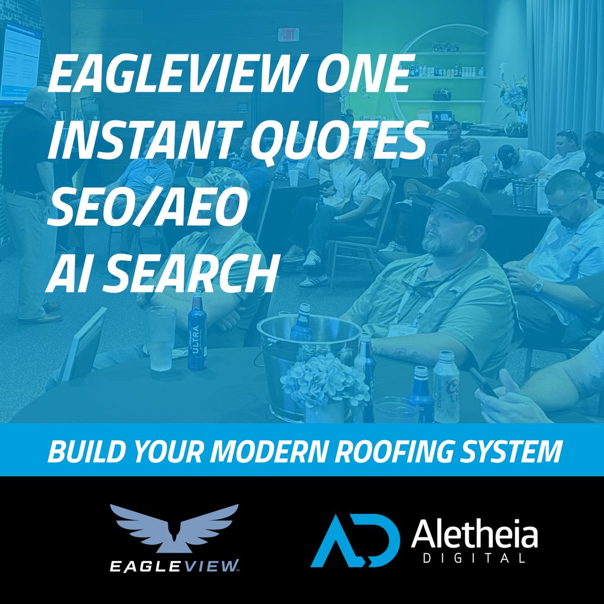 AletheiaDig's tweet photo. Aletheia Digital is joining @EagleViewTech on the road this week! 

We’ll be talking with contractors about:
➡️ SEO &amp; AEO
➡️ AI-driven search behavior
➡️ Online estimate experiences

📍Mount Laurel, NJ — May 20 
📍 Denver, CO — May 21 

Registration links below👇 https://t.co/JvanOi5P8i