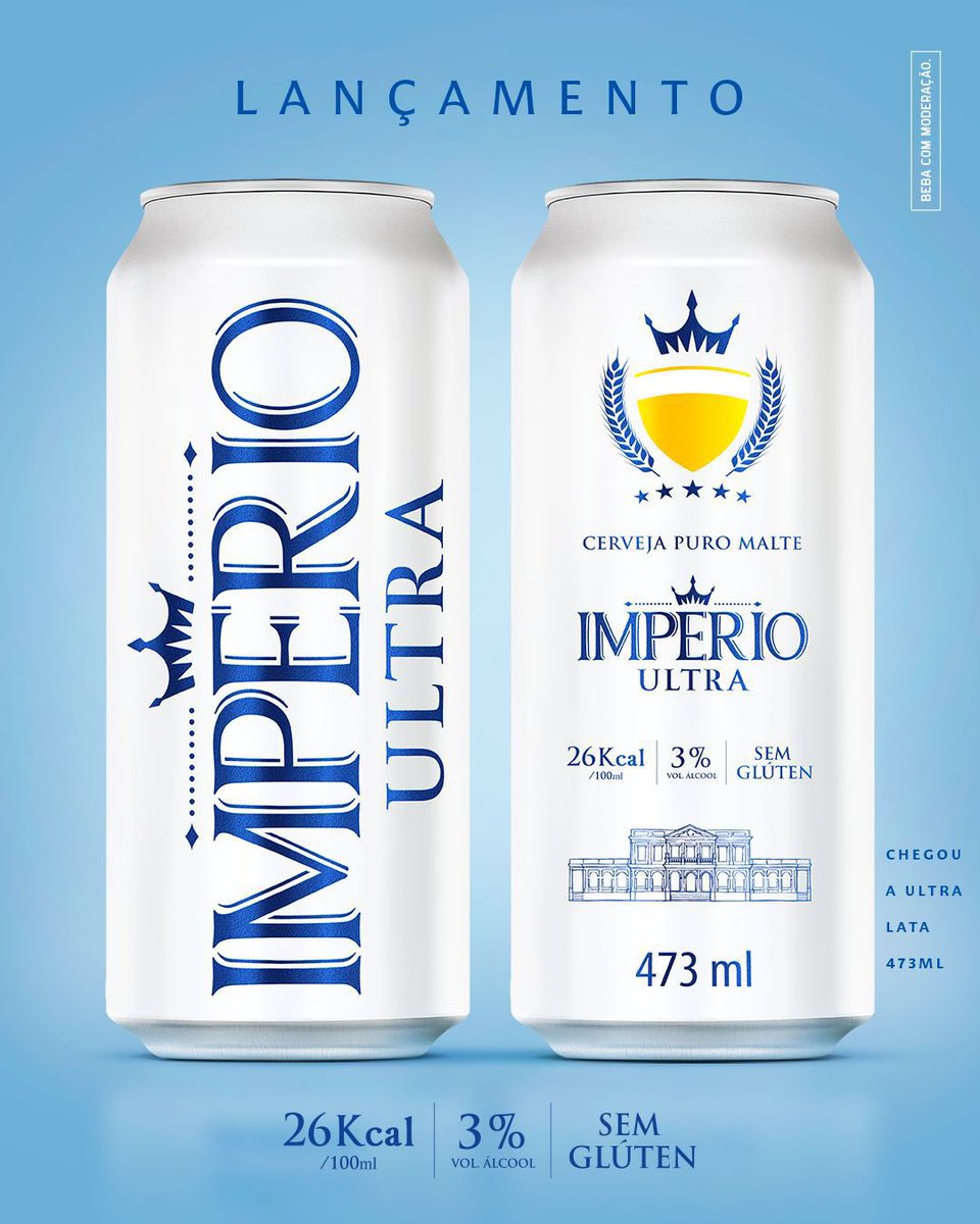 cleberfaria30's tweet photo. 🚀 Lançamento

Chegou a Império Ultra lata 473ml: leve e saborosa, perfeita para acompanhar seus melhores momentos. 🍻

•⁠  ⁠3% de álcool
•⁠  ⁠Sem glúten 

Um brinde 🍻🍻🍻 https://t.co/3rNu33TSBO