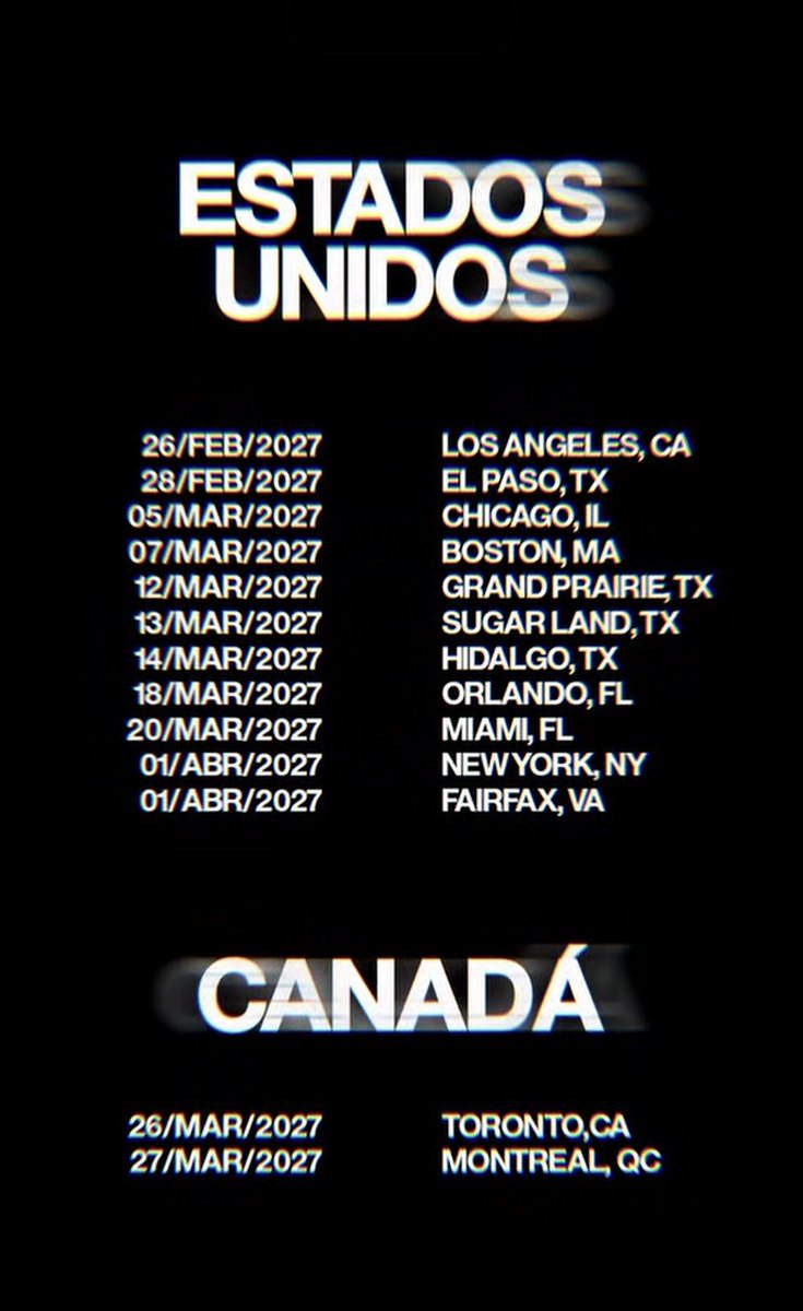 cdmoratx's tweet photo. “Ya es mañana | WORLD TOUR” llegará a Estados Unidos y Canadá en 2027 🇺🇸🇨🇦 https://t.co/xHZUSRYb83