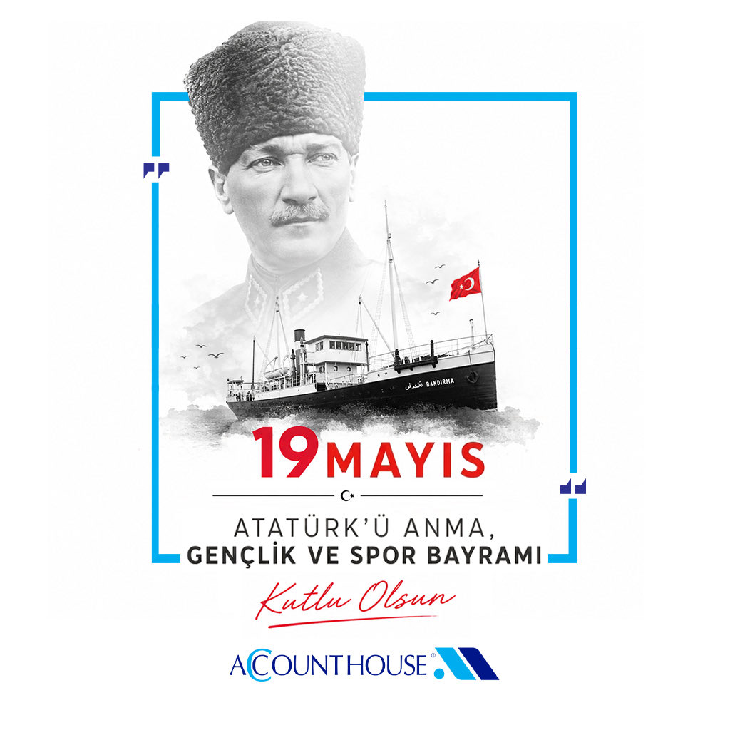 accounthouse_tr's tweet photo. 19 Mayıs Atatürk'ü Anma, Gençlik ve Spor Bayramı Kutlu Olsun.

https://t.co/KB2Qyjg1jL https://t.co/x2ElfDJ9dz