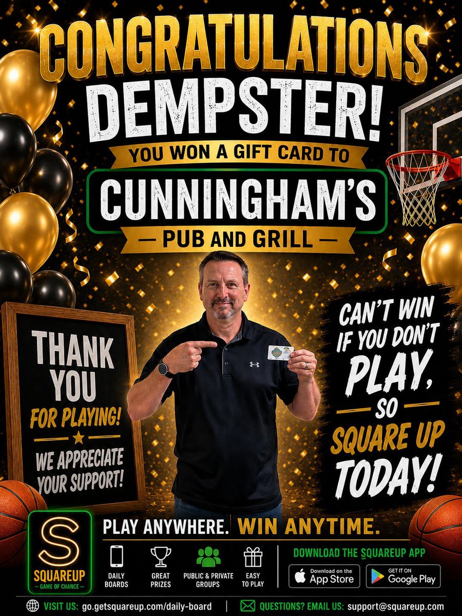 getSquareUp's tweet photo. 🏆 SQUAREUP = GAME DAY FUN MADE EASY 🏆

🔥 Pick your squares
🔥 Follow the game
🔥 Cheer with friends
🔥 Win prizes
🔥 No experience needed

Whether you’re a sports fanatic or just love the excitement, SquareUp makes every game more fun. https://t.co/jyfECVmCe4
