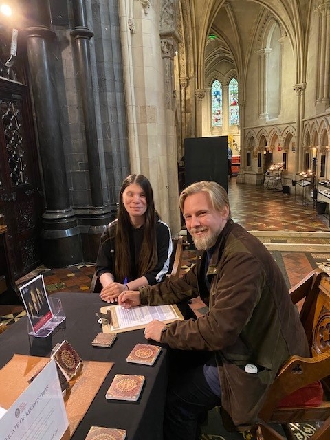 cccdub's tweet photo. We were delighted when honeymooners Liliana &amp; Philipp chose to symbolically sponsor a floor tile in the cathedral through our Stewards of the Cathedral’s Millennium Campaign. A wonderful way to mark a special occasion  💕

🔗 https://t.co/1kdmSFbFDS https://t.co/VH8MUEBPrR