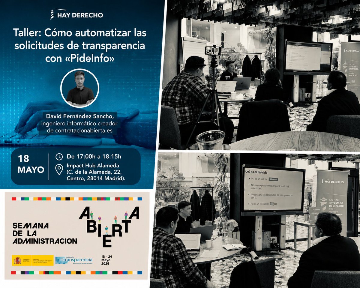 TransparenteGob's tweet photo. Seguimos en la #SAA2026 con un pepinazo: PIDE INFO de la mano de @naroh y @HayDerecho 

🌐 Taller: como automatizar laas solicitudes de transparencia con «Pide Info»

📍@ImpactHubMAD 

#Transparencia  #GobiernoAbierto https://t.co/PuM6uLcgEt