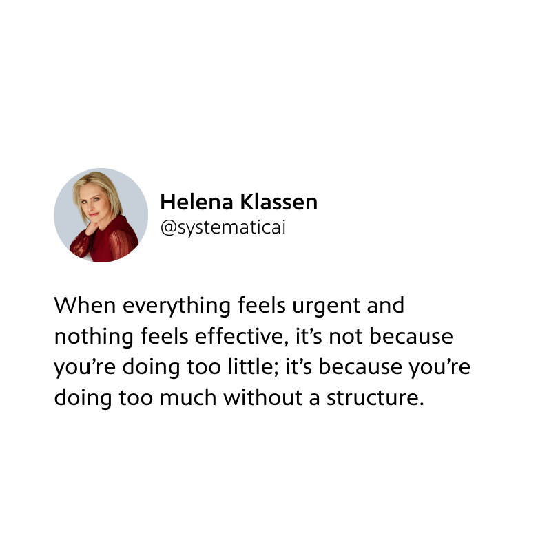 systematic_ai's tweet photo. Chaos does not always show up loudly in business. It builds quietly through missed follow ups, unclear communication, and constant task switching.

Flow comes from structure, not effort.

Read more here: https://t.co/Opm1gUHnvw

#BusinessSystems #Automation #BusinessGrowth https://t.co/VgizVtEJlu