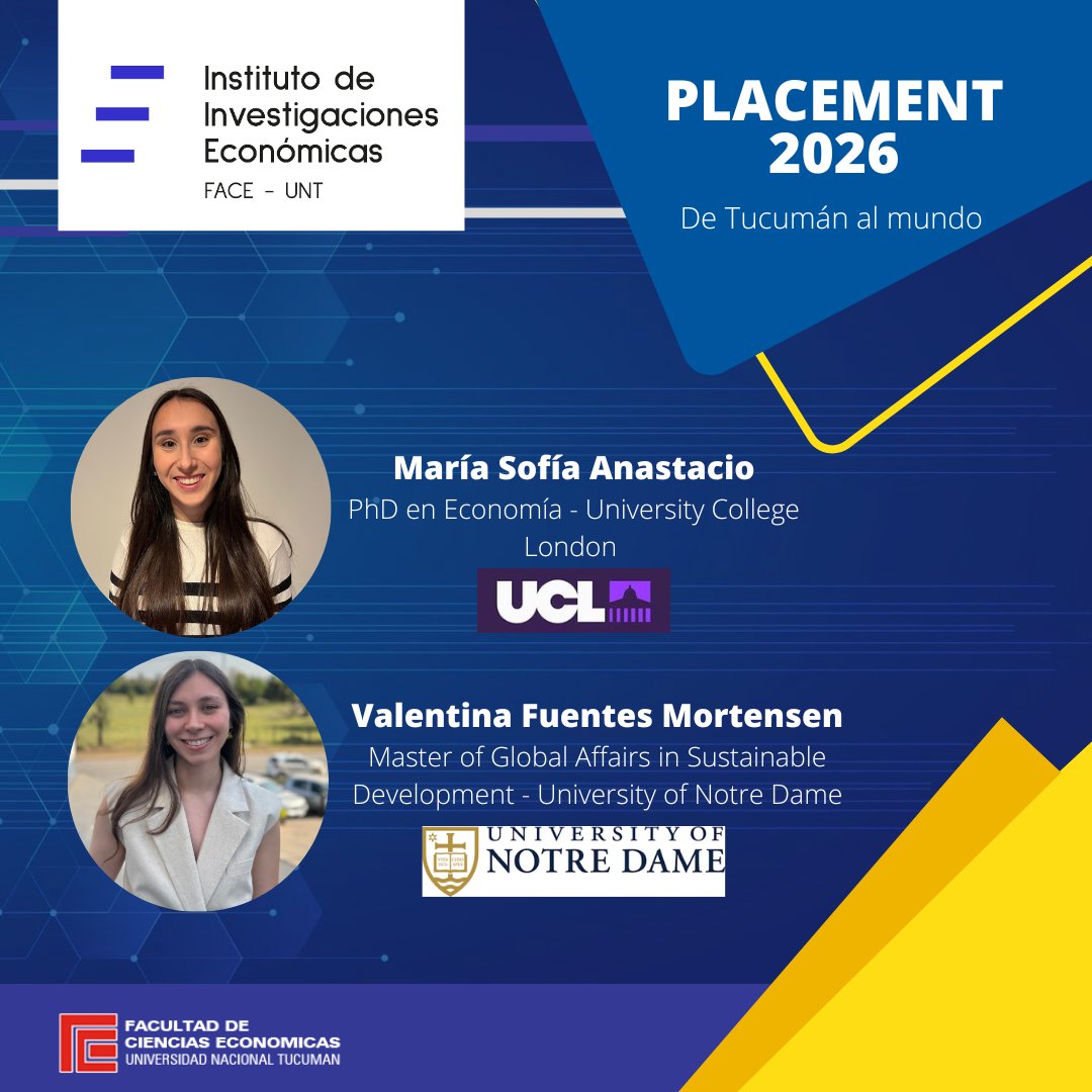 InstEconomiaUNT's tweet photo. ¡Felicitaciones a nuestras egresadas que continuarán sus estudios en los más prestigiosos programas de posgrado de EEUU y Europa! Celebramos con mucho orgullo este gran logro. 👏🎉

@Economicas_UNT https://t.co/FdgrvGnnQh
