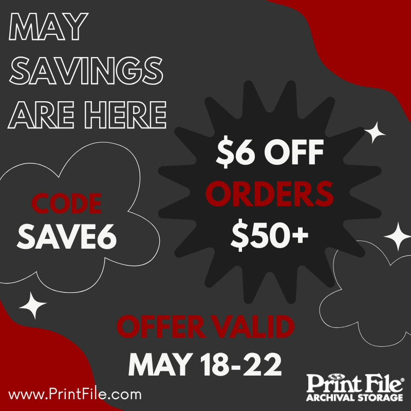 Print_File's tweet photo. Our anniversary celebration continues this week!🎉

Get $6 off orders of $50+ with code SAVE6 and stock up on your archival favorites. 📸

Valid until Friday 5/22/26
https://t.co/G0EYKMRQUD

#ArchivalStorage #filmphotography https://t.co/UaQmpc0nMY