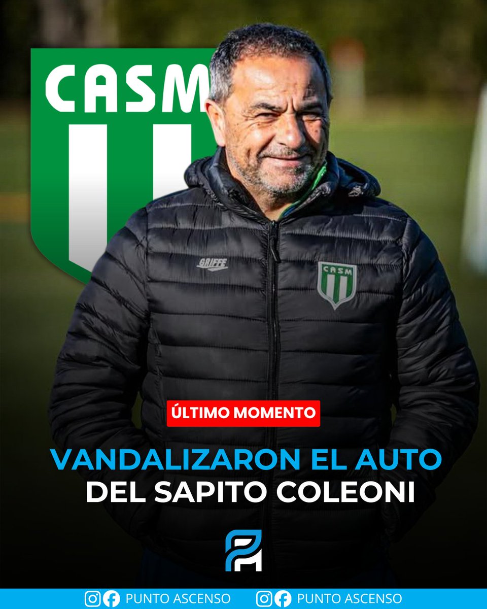 Puntoascensoo's tweet photo. 🔴 ¡ÚLTIMO MOMENTO!

🚨 Tras la derrota por 4 a 0 ante Mitre VANDALIZARON EL AUTO de Gustavo Coleoni, entrenador de San Miguel.

🚘 Esta mañana el auto del director técnico apareció con las ruedas pinchadas.

🔥 Se está viviendo un clima caliente en el Trueno Verde. https://t.co/xDR2ZxKJEs