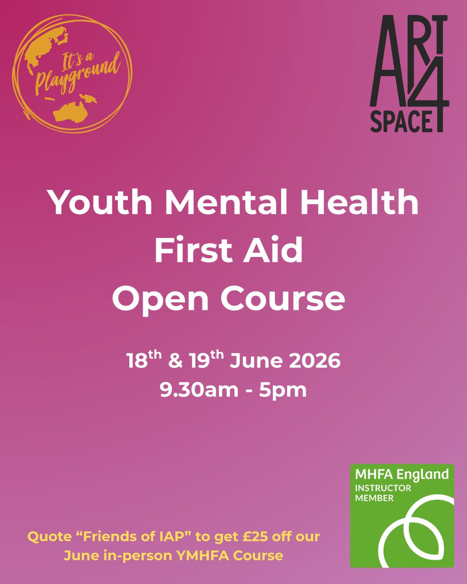 MindPlaySC's tweet photo. 🌟 Become a Youth Mental Health First Aider – In Person 🌟⠀
 📍 @art4space, Stockwell, London⠀
 🗓️ 18&amp;19 June 2026
 🕤 9:30am–5:00pm⠀
 🎟️ Register now to secure your spot: https://t.co/RJH2ghUD7i

#YouthMHFA #MentalHealthFirstAid https://t.co/ncOLBdeS5R